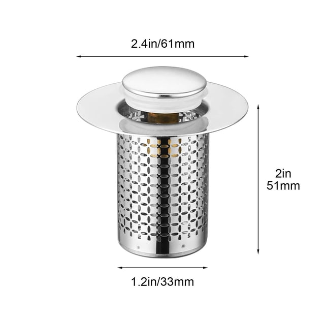 Bathroom Sink Filter Stainless Steel Spring Antiblocking Hair Drainer for Washbasin Basin