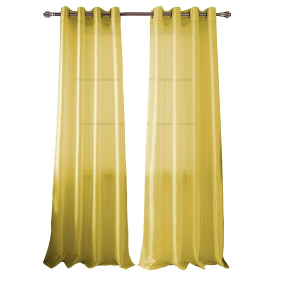 RT Designer Collection Nancy Grommet Luxurious Modern Design Curtain Panel 54" x 95" Neon Yellow