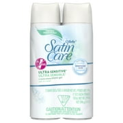 Gillette Satin Care Ultra Sensitive Womens Shaving Gel Twin Pack, Fragrance-Free, 14 oz