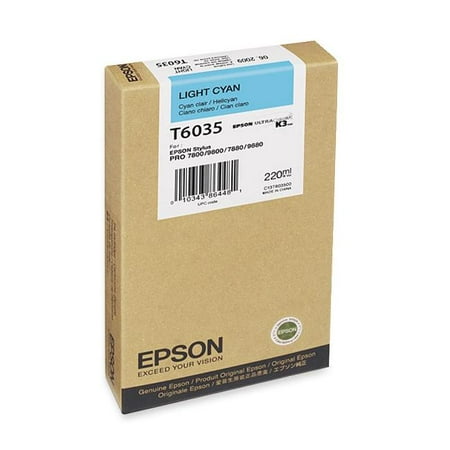 Epson T6035 - 220 ml - light cyan - original - ink cartridge - for Stylus Pro 7880  Pro 9800 Epson T6035 - 220 ml - light cyan - original - ink cartridge - for Stylus Pro 7880  Pro 9800