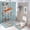 style-324, variant on Personalised Flying Reindeer 4 Pcs Shower Curtain Sets Bath Mat U-Shaped Floor Mat Toilet Lid Oval Rug Custom Name Waterproof Shower Curtain for Bathroom Decor