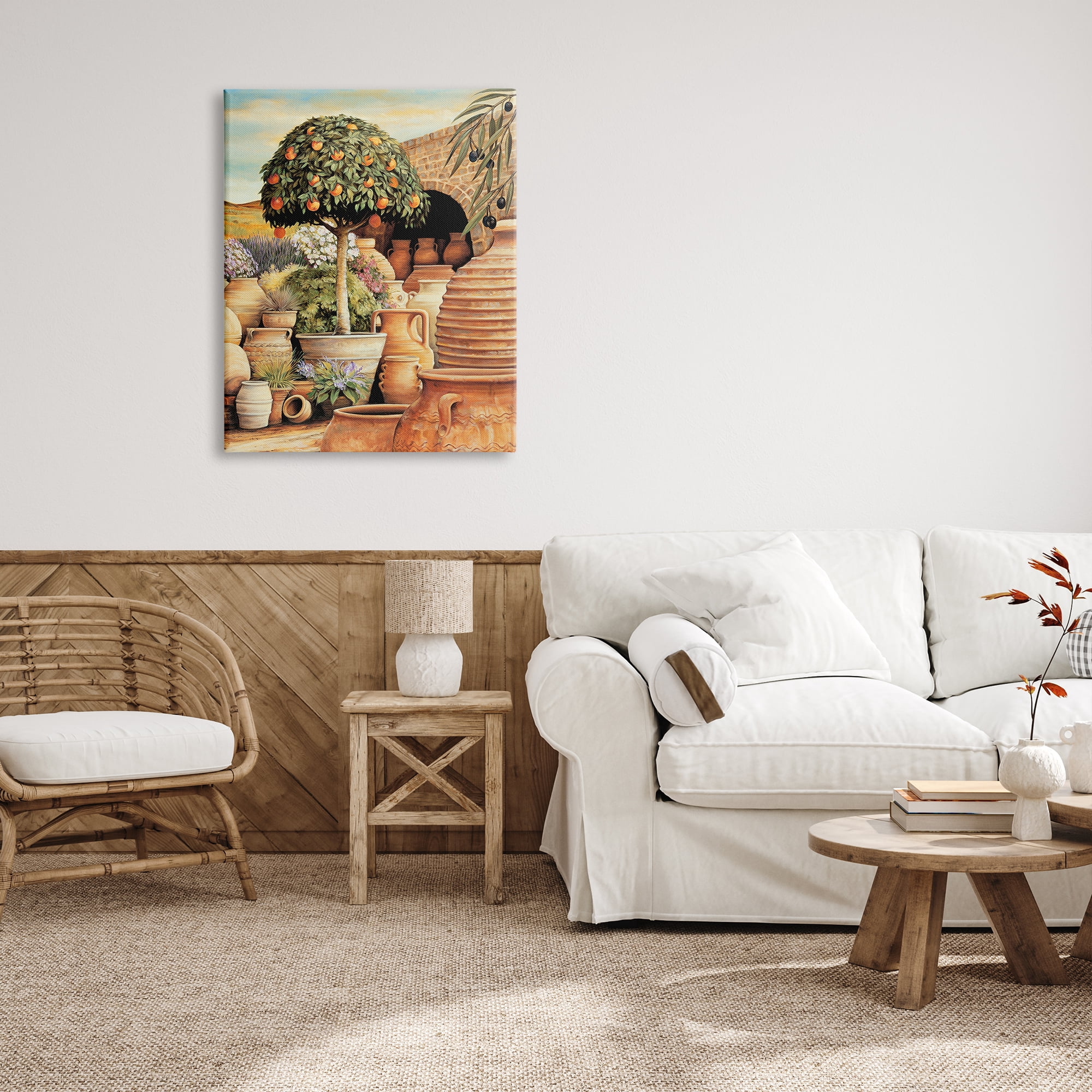 Stupell Industries Orange Tree & Pottery Scene Nature Painting Gallery Wrapped Canvas Print Wall Art, 30 x 40