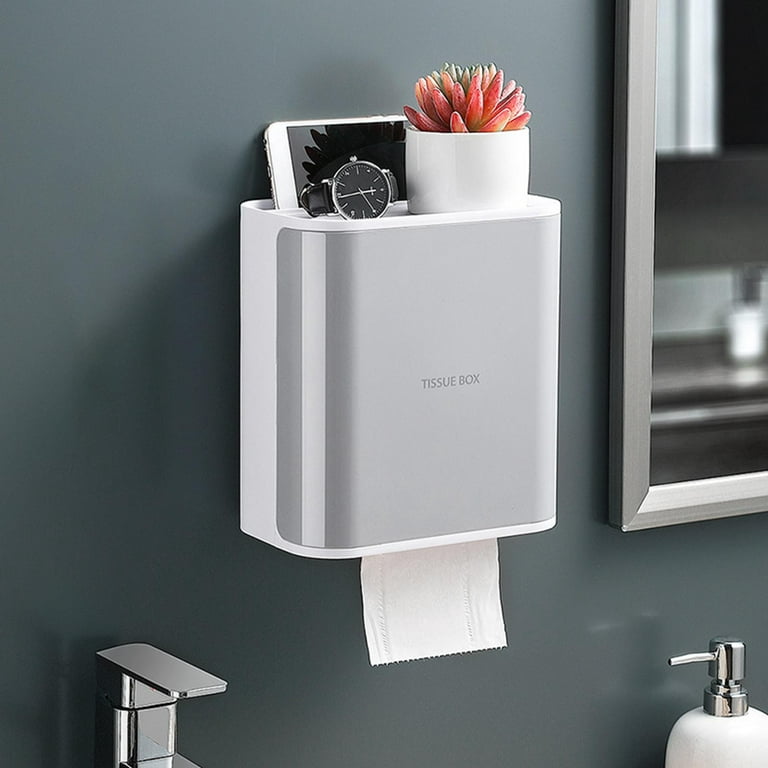 1pc Multifunction Wall Mounted Bathroom Tissue Rack Without