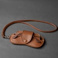 thumbnail image 2 of Portable Sunglasses Storage Bag Glasses Case Hanging Neck PU Leather Glasses Holder Protective Sleeve with Lanyard for Business Travel, 2 of 8