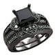 thumbnail image 2 of Black Zirconia Bridal Rhinestone Engagement, Full Diamond Zirconia, 2 of 5