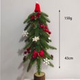 thumbnail image 2 of SUNSIOM Artificial Mini Christmas Tree Round Wooden Base Small Pine Needle Indoor Holiday Decor, 2 of 6