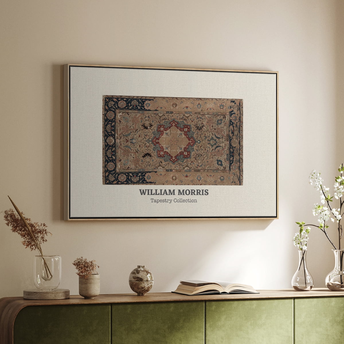 Vintage Abstract Print-XLVIII Framed in Natural Wood Wood Gallery Wrapped Canvas 27 in. x 41 in.