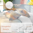 thumbnail image 2 of 3 Piece Ocean Sunset Duvet Cover Set Twin Size,Microfiber Comforter/Quilt Cover with Corner Ties and 2 Pillowcases,Modern Orange Blue Oil Painting Seagull All Season Soft Bedding with Zipper Closure, 2 of 8