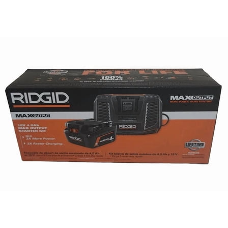 RIDGID 18v 4.0 AH Max Output Battery And Charger New! R840040 R840095