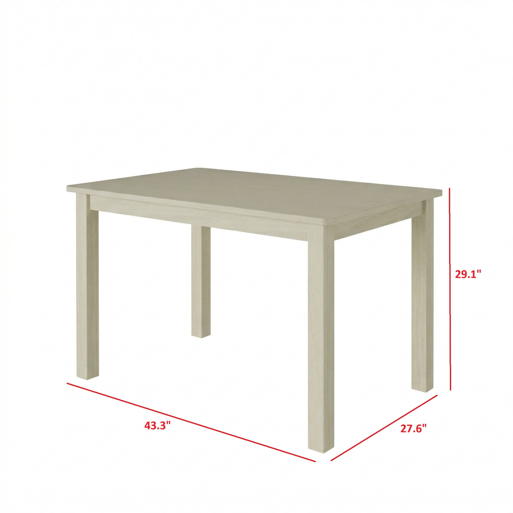 Home Design Lompoc 5-Piece Dining Table Set, Modern Rectangular Table with 4 Warm Gray Linen Upholstered Chairs, Easy Assembly