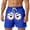 Blue, variant on Summer Casual Shorts With Print Lightweight Comfortable Elastic Waist Outdoor Sports Wear