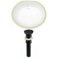 thumbnail image 1 of 19.5-in. W CUPC Oval Bathroom Undermount Sink Set In White - Black Hardware - Overflow Drain Incl. AI-24840, 1 of 6