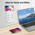 thumbnail image 5 of Basics 6 Outlet Extender Splitter with 3 USB Wall Charger(2 USB-C Ports), Multi Plug Outlet Power Strip for Home Ports 2.4A, Dorm Room Essentials, 5 of 8