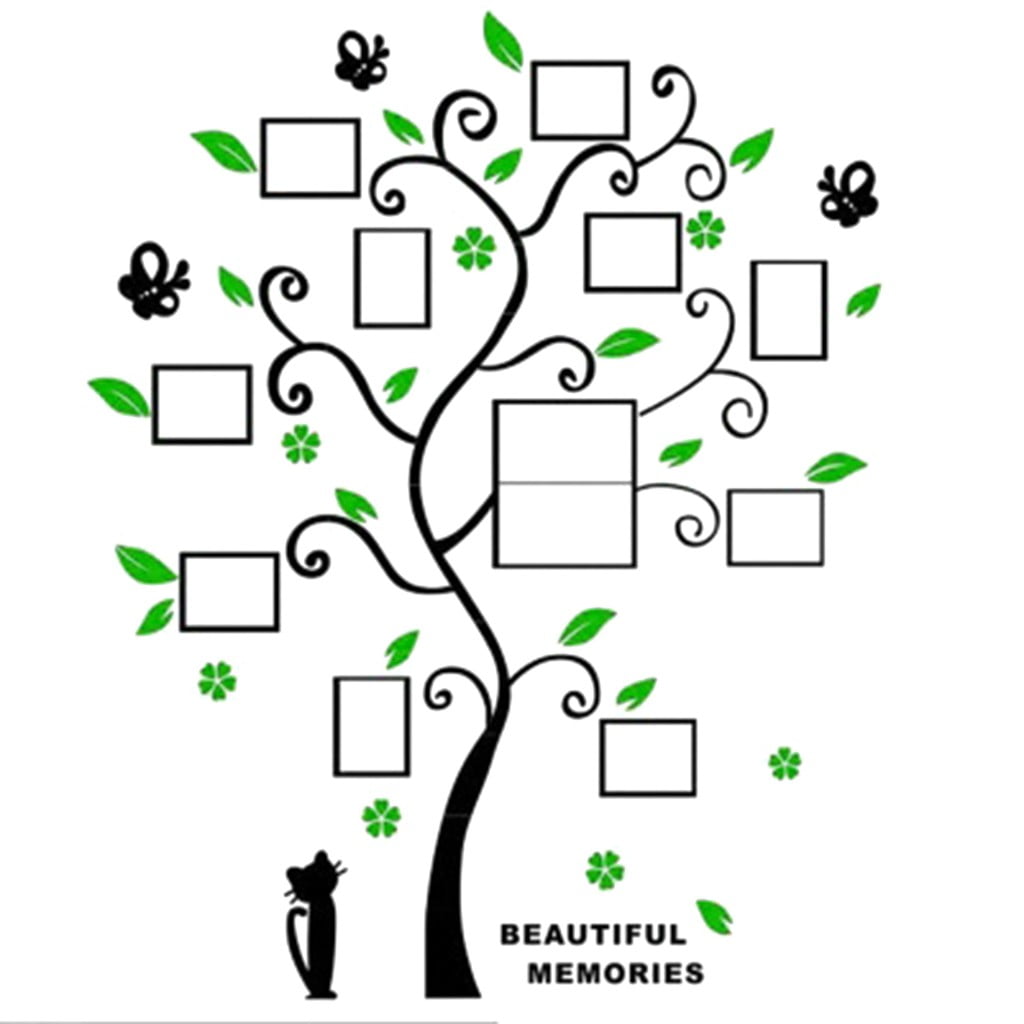solacol Family Tree Wall Decal 3D Diy Photo Frame Tree Pvc Wall Decal