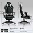 thumbnail image 2 of GTRACING Music Gaming Chair with Footrest Ergonomic Reclining PU Leather Office Chair, White, 2 of 8