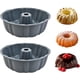 thumbnail image 1 of Moldes de silicona antiadherentes para bizcochos Bundt de 25 cm (2 unidades), para hornear gelatina, pasteles, brownies y pan (gris), 1 of 5