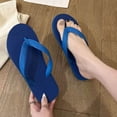 thumbnail image 3 of HomeDM Flip Flops for Women Men Round Toe Slip On Flat Thong Sandals Non-Slip Shower Shoes Summer Beach Sandals, Blue Size 8.5-9, 3 of 5