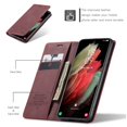 thumbnail image 2 of Dteck Case For Samsung Galaxy S21 Ultra 6.8-inch,Magnetic Leather Luxury Card Holder Pocket Case Shockproof Full Protective Kickstand Retro Flip Cover,Winered, 2 of 8