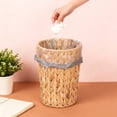 thumbnail image 3 of Yucurem 1 Pack Handwoven Water Hyacinth Wicker Trash Can, Boho Natural Fiber Wicker Waste Basket for Home Kitchen Office Living Room, 3 of 8