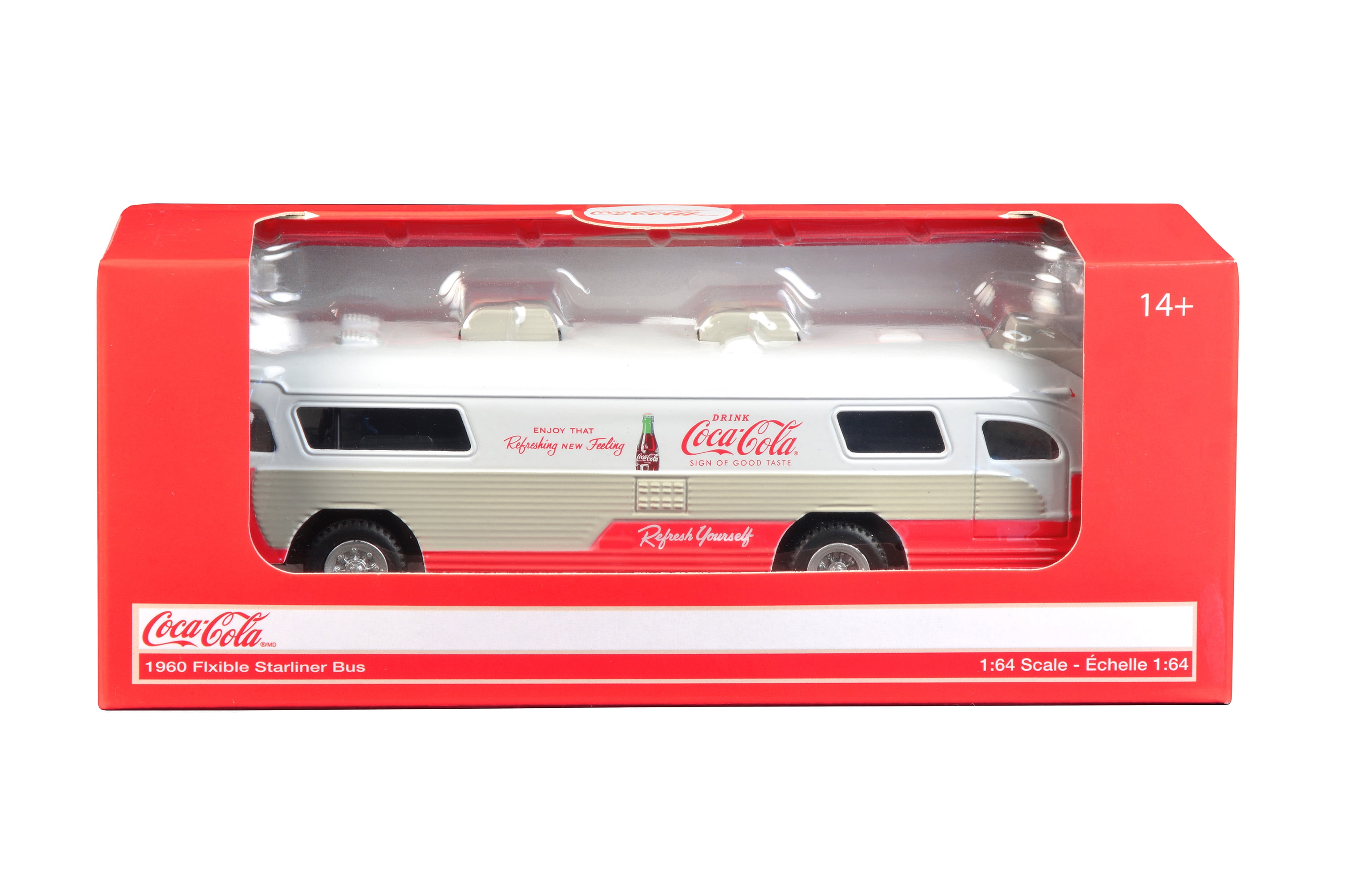 Coca-Cola 1/64 1960 Flexible Starliner Bus Collectible Toy Vehicle