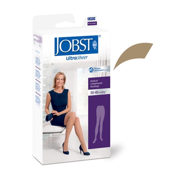 Jobst UltraSheer 30-40 Closed Toe Compression Pantyhose Honey Medium