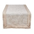 thumbnail image 1 of Fennco Styles Feronia Collection Country Jacquard Lace Trim Cotton Blend 16 x 72 Inch Table Runner â€“ Natural Table Runner for Banquet, Family Gathering, Special Events and Home DÃ©cor, 1 of 4