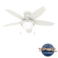 thumbnail image 4 of Hunter 44 inch Indoor Ceiling Fan with LED Light - White Ceiling Fan with Pull Chain, For Bedroom, Living Room, or Kitchen, Low Profile Mount, No Remote, 5 Blades - Lilliana 51224, Fresh White, 4 of 15