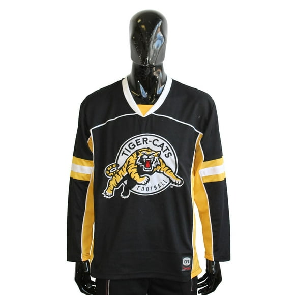 T-shirt en polyester Tiger-Cats de Hamilton de la LCF pour hommes à manches longues