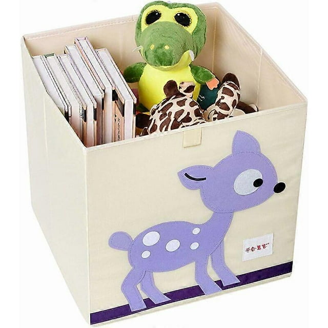 Foldable storage box for children, storage box for animal toys, storage box for children with large capacity