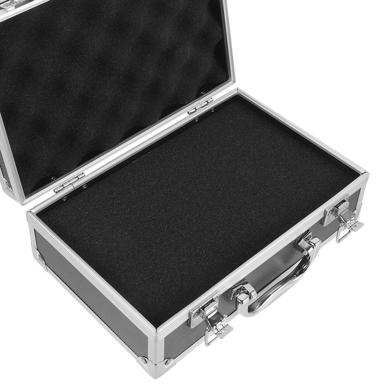 Toyvian Small Aluminum Hard Case Tool Box Black Alloy Portable Storage Organizer 1 Set