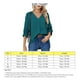 thumbnail image 3 of Blusa Con Cuello En V, Casual De Manga Larga Para Mujer Tops De Moda Cómodos Para Vacaciones Para Club Para Dama ANGGREK  Otros, 3 of 6