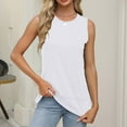 thumbnail image 4 of Daznico Tank Tops for Women,Women Summer Vest Round Neck Sleeveless T Shirt Split Loose Top,Size M, 4 of 8