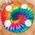 thumbnail image 2 of Colorful Tie Dye Pattern Round Fitted Tablecloth with Elastic Edge,Dining Table Cover Waterproof,Outdoor Round Tablecloth for Camping,Dining,Indoor and Outdoor, 2 of 7