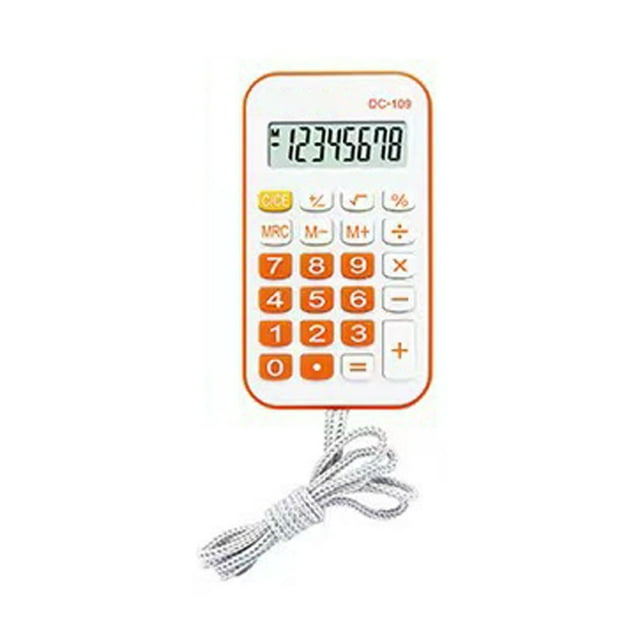 SuChun Pouches For Organization Small Portable Calculator Simple Fashionable Design With Rope For Students Use Material Portable Mini Cute With Rope Student's Neck Hanging Calculator Orange
