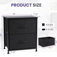 thumbnail image 3 of Nightstand with 2 Fabric Drawers, Metal Frame & Wood Top, Storage Furniture for Closet/Entryway/College Dorm, Black, 3 of 8