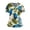 Blue, variant on Women's Short Sleeve Hawaiian Print Scrubs, Scrub Tops for Women Breathable Workwear Scrubs Loose Fit Shirts V-Neck with Pockets