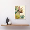 thumbnail image 2 of Sphynx Cat with Floral Tattoo in Flower Blooms Colourful Modern Watercolour Illustration Art Print Framed Poster Wall Decor 12x16 inch, 2 of 5