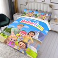 thumbnail image 3 of Tiempo de Juego Bebefinn Conjunto de sábanas temático, trío de piezas, cómodo y amigable con la piel, diseño único, regalo de decoración para el hogar para familiares, amigos y fans, 90 cm * 190 cm, 3 of 6