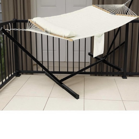 Bingirl Ensemble de Hamacs Premium pour 2 Personnes : Chaise Longue Extérieure de Qualité Commerciale pour Patio, Camping et Jardin (Capacité de 500 Lb avec Sac de Transport Imperméable, Beige)