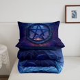 thumbnail image 5 of Manfei Retro Stars Print Full Size Comforter Sets,Abstract Geometric Bedding Comforter Set,Blue Purple,Navy Blue Reversible,3pcs,1 Comforter and 2 Pillowcases, 5 of 7