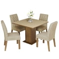 thumbnail image 1 of Juego de Comedor Mesa con Tablero de Madera 4 Sillas Livia Madesa - Marrón/Crema/Imperial, 1 of 11