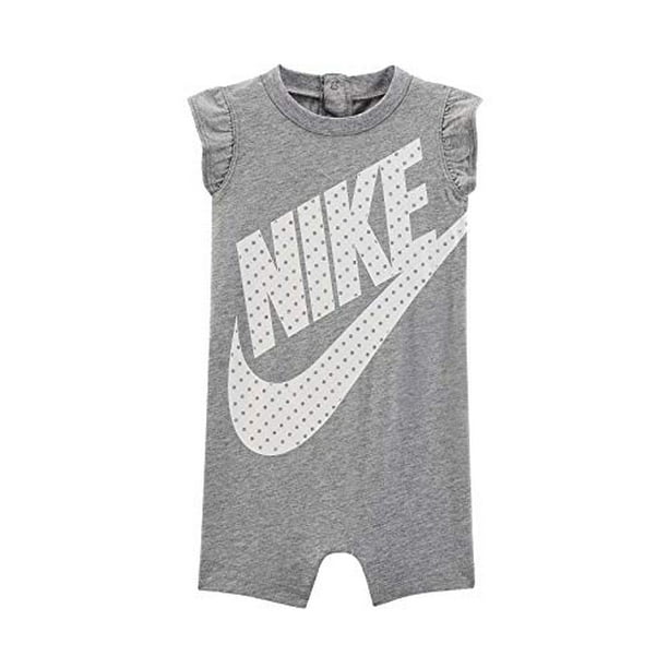 Nike Baby Girls Romper Gray 6 Months Walmart