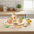 thumbnail image 6 of ChicYu Simulated Tea Set Pretend Play Set Wooden Toy Tea Set with Tray Safe and Durable for Kids Pretend Tea Party Role Playing, 6 of 7