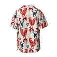 thumbnail image 2 of Naloa Roosters Men's Loose Fit Cuban Collar Short-Sleeve Shirt with Button-down and Chest Pocket for Everyday Wear Outings - 4X-Large, 2 of 7