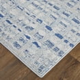 thumbnail image 2 of Feizy Edgemont Modern Abstract, Blue/Ivory, 3' x 5' Accent Rug Easy Care Stain Resistant Fade Resistant Casual Geometric Floor Rug for Living room Bedroom, 2 of 8