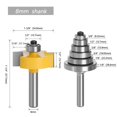 thumbnail image 2 of 8mm Tige Feuillure Routeur Bit Routeur Bit avec 6 Roulements Réglables 1/8", 1/4", 5/16", 3/8", 7/16", 1/2" Outil de Travail du Bois, 2 of 5