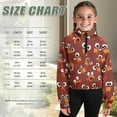 thumbnail image 4 of Uourmeti Funny Turkey Print Girls Half Zipper Sweatshirt kids Half Zipper Sweatshirts with Pocket kids Sweatshirt kid Size 11-12, 4 of 7