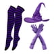 thumbnail image 3 of Conjunto de disfraces de Halloween, suministros de fiesta para adultos, puntiagudo para fiesta Púrpura jinwen Disfraz De Bruja De Halloween, 3 of 7