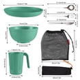 thumbnail image 2 of BIMZUC Portable Wheat Straw Camping Mess Kit for 1, Outdoor Picnic Dinnerware Set with Bowl, Plate, Cup, Utensils, Lightweight Eco-Friendly Camping Gear, Orange, 7.87 inches / 20 cm, 2 of 6
