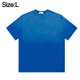 thumbnail image 2 of Camiseta de algodón de manga corta con cuello redondo para hombre y mujer, moderna, con degradado, holgada, de manga corta, azul, 2 of 6